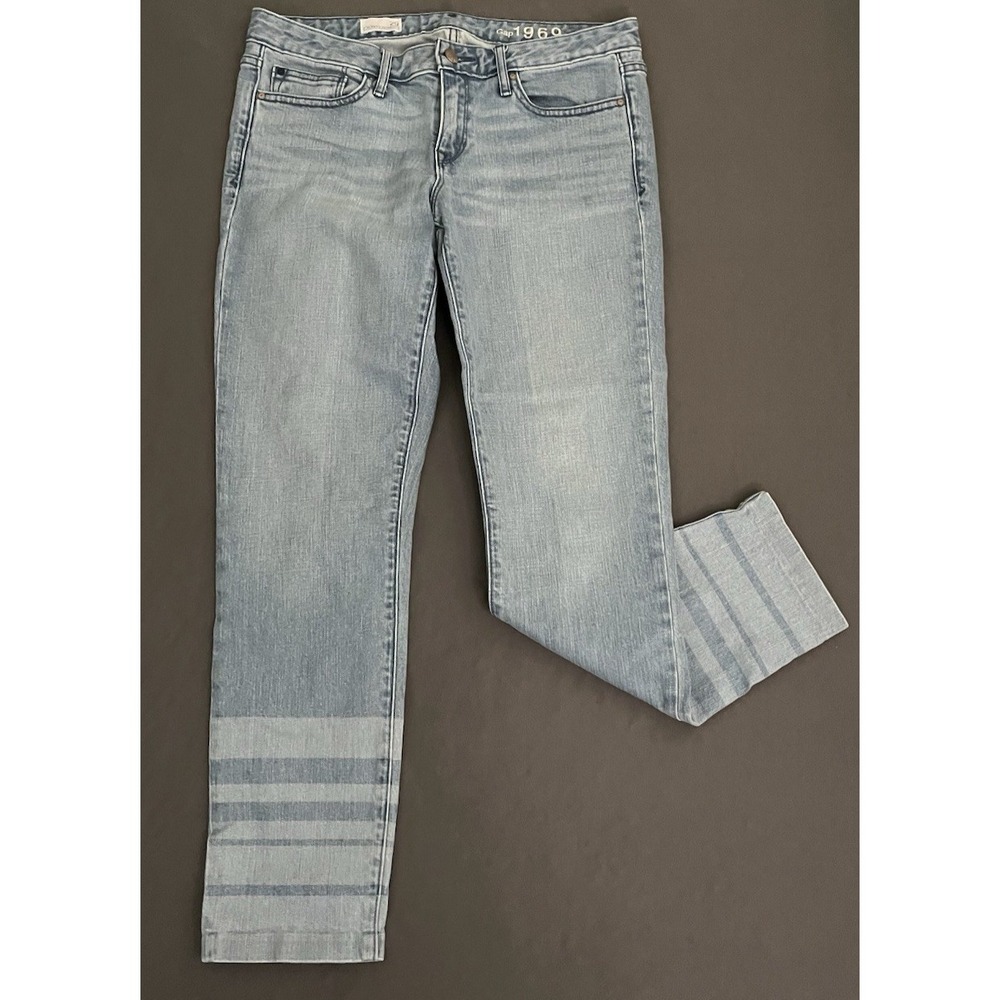 GAP 1969 Jeans Women's Size 29 Always Skinny Blue Denim Straight Leg Mid‎ Rise